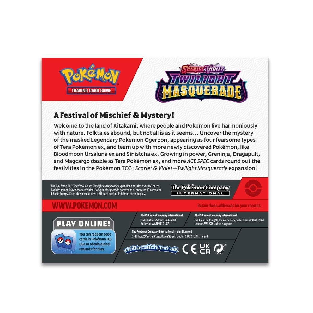 Pokémon TCG: Scarlet & Violet - Twilight Masquerade Booster Display Box (36  Packs)